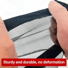 1片自粘式窗纱网，防蚊虫，免打孔可拆卸透气蚊帐，适用于客厅和卧室窗户 - 黑網黑邊 - 查看 4