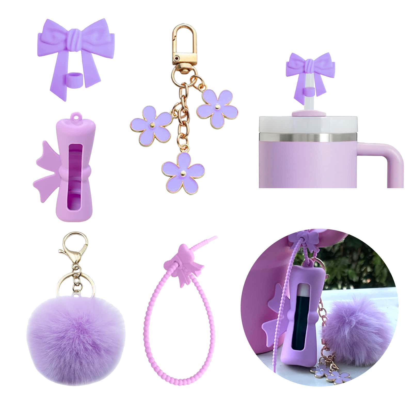 5 hộp đựng son dưỡng môi hình bướm, mặt dây chuyền túi xách, hộp đựng son dưỡng môi và nước hoa ngộ nghĩnh. - Nhiều màu - Xem 1