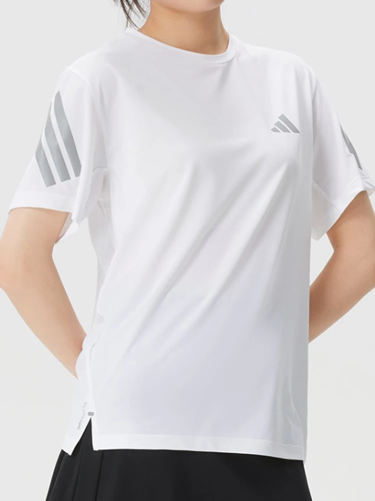 Adidas Climacool Adi365 Solid Color Crew Neck Short Sleeve T-Shirt For Women - White - View 1