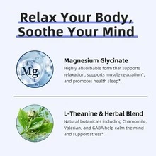 MM IMATCHME Magnesium Glycinate 850mg Capsules With L-Theanine, Chamomile & GABA For Sleep, Calmness, Muscle, Bone Health & Immune Support, Magnesium For Women And Men, Vegan, High-Absorption, 120 Count - 120 Count - View 9