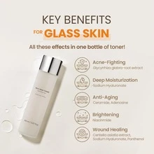 Tónico para la piel Tónico coreano ligero y lechoso rellenable con ceramida y péptido para hidratación, firmeza y soporte de la barrera - Blanco - Ver 3