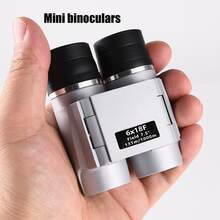 6x18mm Mini Binoculares, Enfoque automático, Aluminio espacial + Lente de vidrio óptico de alta definición, Binoculares portátiles ligeros y duraderos, 135g - HOP2204000 Gris Plata - Ver 5