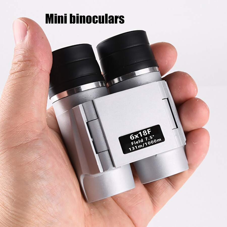 Ống nhòm mini 6x18mm, tự động lấy nét, khung nhôm vũ trụ + thấu kính thủy tinh quang học độ nét cao, bền bỉ, nhẹ và dễ mang theo, 135g - HOP2204000 Màu xám bạc - Xem 1