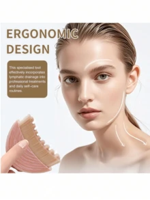 粉色淋巴引流塑形面部及身体按摩刷，适用于面部及下颌淋巴引流按摩，符合人体工学设计，贴合肌肤轮廓，可消肿舒缓疲劳。 - 粉色 - 查看 4