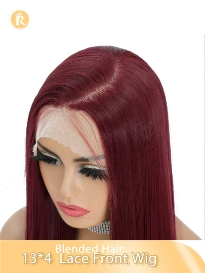 (Tóc giả kiểu Bob dài 6-16 inch, 18-36 inch) Tóc giả thẳng màu nâu sô cô la, đen/đỏ tía/cam, tóc giả ren phía trước, tóc giả thẳng pha trộn màu, tóc giả ren phía trước 13x4 sản xuất tại Malaysia