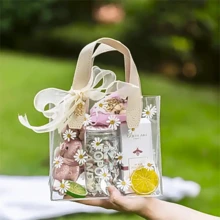 30入透明禮品手提袋 女款購物裝飾包裝袋 加厚防水 小碎花圖案 適合節日、婚禮、生日，可裝泰迪熊、毛巾、禮物盒、婚禮糖果、塑膠禮品花、化妝品包裝袋等 - 包裝袋 - 查看 5