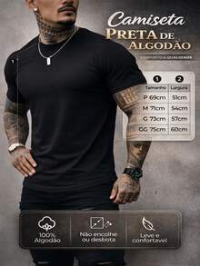 Men's Basic Crew Neck T-Shirt, Premium Cotton, 20 Color Options To Choose From - 凸輪開心果 - 查看 4