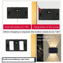 1 đèn LED tường năng lượng mặt trời 10 bóng/8 bóng/6 bóng, đèn LED ngoài trời năng lượng mặt trời, trang bị 10 bóng LED, chiếu sáng lên và xuống, tùy chọn ánh sáng trắng ấm/trắng, thích hợp cho ngoài trời, sân, vườn, hành lang, trang trí tường. - nhiều màu - Xem 12