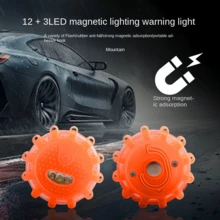 1/2颗LED汽车安全行车灯，汽车道路应急灯，汽车故障等待救援灯，汽车应急灯，道路安全闪光灯，LED道路闪光灯，户外警示灯，汽车警示灯，便携式户外安全旅行SOS灯，15颗LED安全旅行应急灯，磁吸式设计带挂钩，AAA电池供电（不含电池），小巧便携，直径10厘米 - 圓形 - 查看 6