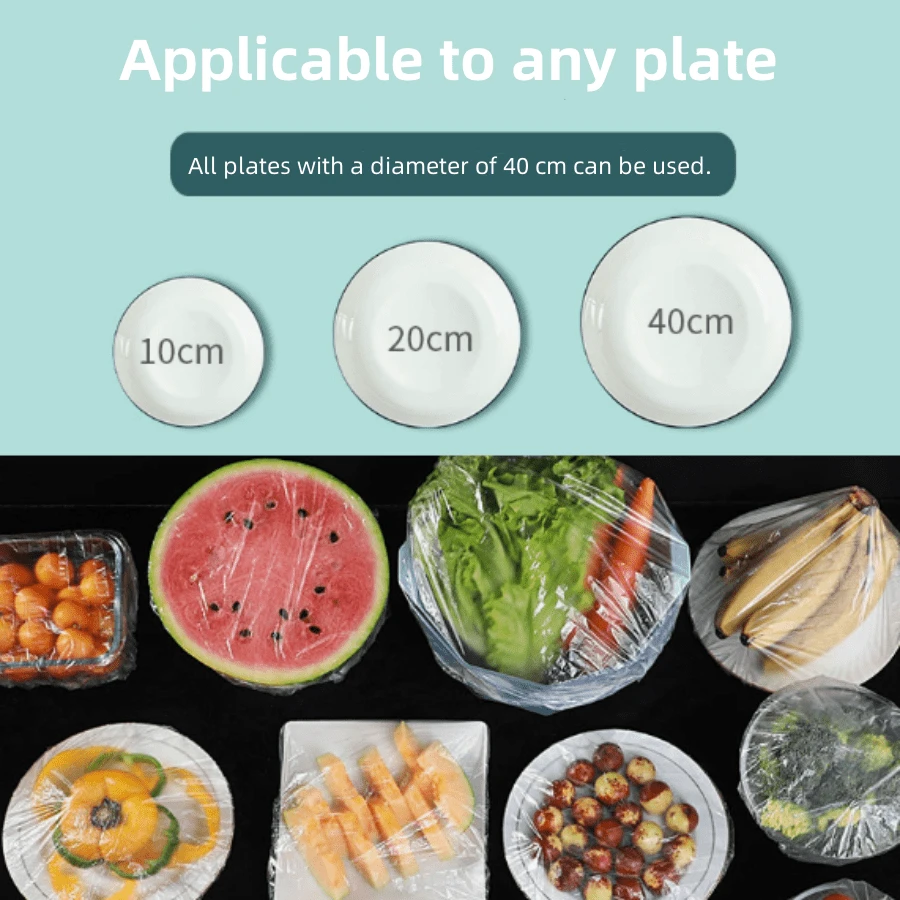 500pcs Food Preservation Lids, Suitable For Any Plate With A Diameter Of 40 Centimeters, Can Be Used For Fruits And Other Items. They Have Waterproof And Sealing Functions, Are Not Prone To Dripping Or Leaking, Are Sturdy And Durable, And Have High Visibility. - Transparent - View 1