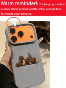Ốp lưng bảo vệ hình chó Dachshund 3D dễ thương nằm xuống, họa tiết quả vải, phù hợp với 17 Pro Max, 17 Pro, 17 Air, 16, 15, 14, 13, 12 Pro Max, 16 Plus, 11. Ốp lưng mềm chống sốc đáng yêu. - Xám - Xem 4