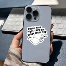 Stiker Kertas Toilet Gaya Kartun "Merasa Imut, Mungkin Nanti Akan Menyumbat Toilet" Humor Amerika - Stiker Vinyl Tahan Air - Permukaan Matte Tahan Lama, Stiker Bumper Perekat Sendiri, Cocok Untuk Mobil, Jendela, Laptop, Truk, Botol Minum - Desain Tahan Lama Serbaguna, Stiker Mobil - Satu-Ukuran - View 5