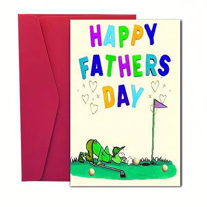 Dog Lover Father's Day Card, Best Partner Father's Day, Funny Golf Lover Dad, For The Greatest Dad, Father's Day Gift, Happy Father's Day Card, Greeting Card With Envelope, Perfect Birthday Gift For Dad, Happy Birthday Card, Gift