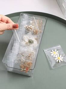 100-Piece Set Of High-Quality Reusable Self-Sealing Bags: Transparent PVC Jewelry Storage Pouches. These Resealable, Anti-Oxidation Bags Are Ideal For Organizing And Preserving Souvenirs, Collectibles, And Various Types Of Jewelry-Including Earrings, Rings, And Necklaces. An Essential Accessory For Jewelry Storage And Maintenance, They Also Serve As The Perfect Containers For Organizing Your Jewelry While Traveling. - Multicolor - View 8