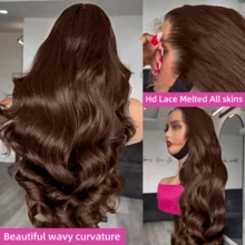 4x4 5x5 即戴即用 无需胶水 巧克力棕色水波纹蕾丝闭合假发 巴西原生人发混纺 13x4 13x6 高清透明水波纹蕾丝前额假发 预先拔毛 5x5 预先修剪 自然发际线带婴儿发 200% 密度 5x5 深波纹蕾丝前额假发 女士日常佩戴 - S4 - 查看 9