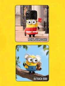 Boîte mystère Berryz World Series Minions POP MART - 12 figurines régulières + 1 figurine cachée, inspirée du thème de l'exploration mondiale, mettant en vedette de mini figurines dans des costumes régionaux, notamment le garde royal Dave, le Bob australien et la Mel aux fleurs de cerisier, fabriquées en vinyle détaillé avec des designs expressifs, idéal pour les fans de Minions, les collectionneurs de boîtes mystères, les voyageurs du monde et les chercheurs de cadeaux, parfait pour les anniversaires, les fêtes ou les collections - Multicolore - Voir 5