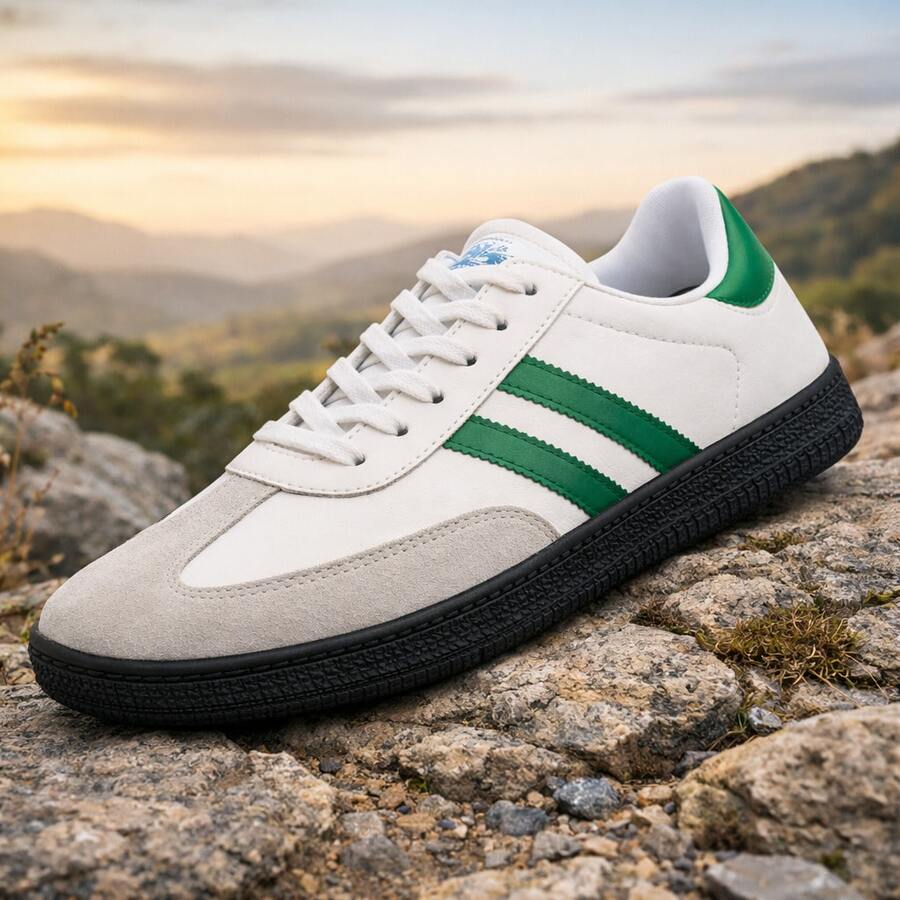 Unisex Casual Sneakers With Side Stripes, Lightweight, Soft, And Comfortable - TRẮNG XANH LÁ - Xem 1
