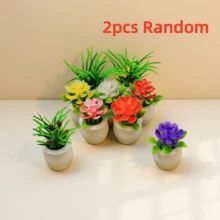 Dollhouse Mini Plant Model Potted Plants, Micro Landscape Potted Plants, Outdoor Artificial Flower Potted Plants, Artificial Green Plants, Mini Green Plant Potted Plants, Dollhouse Decor Accessories, Micro Scene Photography Props, Artificial Small Potted Plants Micro Landscape Decor - Multicolor - View 17