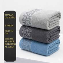 Toalla de Baño - Suaves al Tacto - 1 Pieza al Azar - Hermosos Colores - Cenefa y Relieve. Colores al azar en el envio. - Multicolor - Ver 8
