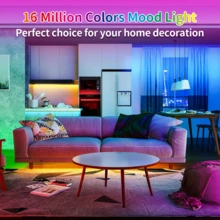 智能 RGB 電視燈飾 LED 燈條，可用 App 與遙控器控制，具音樂同步模式、定時功能與變色效果，適合臥室、客廳、天花板，適合作為節日禮物，用於聖誕派對與婚禮裝飾 - RGB - 查看 3