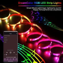 智能 RGB 電視燈飾 LED 燈條，可用 App 與遙控器控制，具音樂同步模式、定時功能與變色效果，適合臥室、客廳、天花板，適合作為節日禮物，用於聖誕派對與婚禮裝飾 - RGB - 查看 7