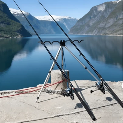1-częściowy uchwyt na wędkę, wykonany z metalu, umożliwia jednoczesne używanie kilku wędek, składany, łatwy do przenoszenia, odpowiedni do wędkowania na świeżym powietrzu.