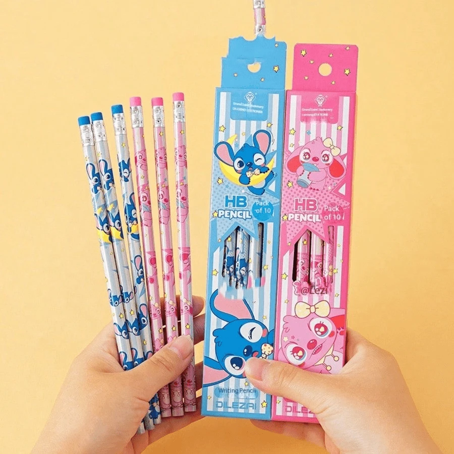 Disney 10pcs Stitch Pencils, Cute Style, Student Supplies, Gift Giving, Party Favors, Music Festival Presents, Back-To-School Gifts, Student Gifts,Erasable Pen,Office And Study, Writing Supplies - Stitch Pencil - View 1