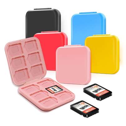1pc Silicone Lined Game Card Storage Box, Holds 12 Game Cards + 12 TF Cards, Compatible With Nintendo Switch