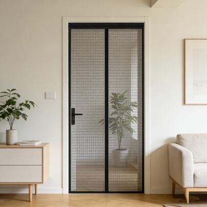 Heavy Duty Magnetic Mesh Screen Door, Fiberglass Material Anti-Aging, Heat Resistant, Tear Resistant, Pet Friendly, Comes With Adhesive Tape For Easy Installation Without Drilling, Invisible Mesh Screen Door For Summer Home Use, Multiple Sizes Available