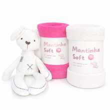 Set Of 2 Soft Microfiber Baby Blankets - Pink/White - View 1
