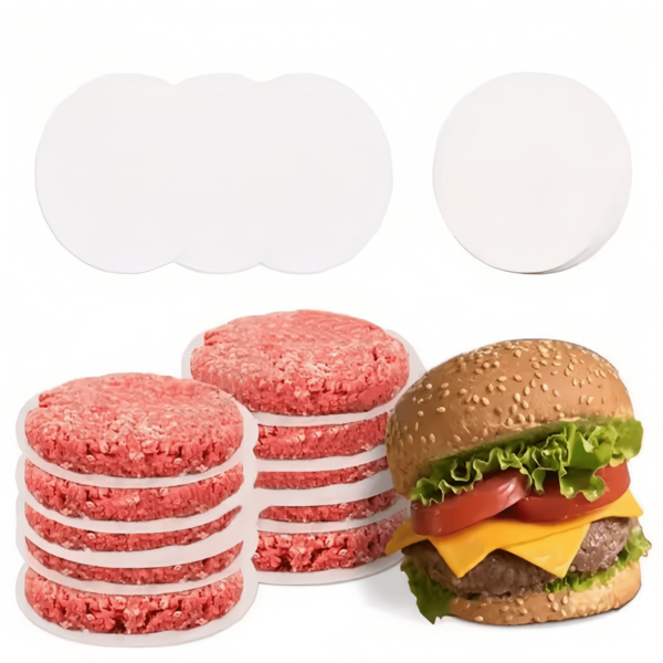 100/500/1000张 12厘米/4.72英寸 汉堡肉饼纸，圆形汉堡肉饼纸，适用于烤盘，可用于分隔汉堡肉饼、饼干和其他食品，新年和斋月用品