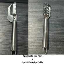1个不锈钢鱼鳞去除器，鱼鳞刮刀，快速轻松地去除鱼鳞，多功能厨房工具，适合家庭和专业用途，易于清洁，可去除鱼内脏和鱼鳞，符合人体工程学的手柄 - 彩色 - 查看 13