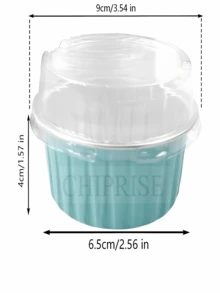 CHIPRISE 100-Piece Set (50 Cups + 50 Lids) Mini Cheesecake Containers With Lids, Paper Cupcake Liners, Disposable Aluminum Foil Cream Pudding Pots, Mini Pie Pans With Lids - Ideal For Puddings, Custards, Mini Cakes, And Other Desserts. Perfect For Parties, Weddings, Outdoor Events, And Holidays Like Christmas And Halloween. - Màu xanh nhạt - Xem 9