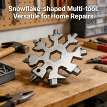 雪花图案多功能工具，不锈钢开瓶器、螺丝刀和扳手，必备圣诞露营装备 - 環形扳手 - 查看 3