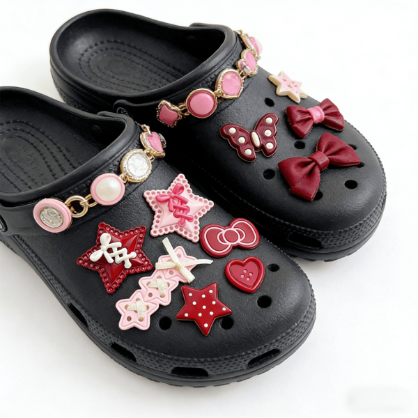 5pcs DIY Sweet Pink Accessories - Bowknot, Pentagram, Perforated Shoe Decorations, Handmade Craft Materials, Hair Accessories,Shoe Rack,Storage Saver,Outdoor,Garden,Travel Essential,Portable,Beach Essential,Graduation Season,Commencement,Graduation Ceremony,Graduation Gift,Graduation Present,Graduation Gift,Graduation Present,Congrats Grad,Congratulations Graduate,Valedictorian,Finish School,Graduation Party