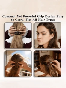 磁性热带日落发夹套装，扁平磁性发夹，适合女士日常发型，防滑，适合家居装饰，不留痕迹或残留物，纤薄却厚实，直观易用，适合居家和旅行，轻松打造女士发型 - 彩色 - 查看 3