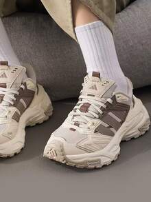 Giày adidas XLG STORM EDGE cổ điển, thoải mái, kiểu dáng "Dad Shoes", unisex, màu be/nâu. - nâu và trắng - Xem 1