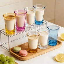 4 Peças Conjunto de Copos de Dose de Acrílico Transparente Multicolorido, Incluindo Roxo, Amarelo, Azul, Transparente - Copos de Uísque e Tequila de 1 oz, Copos de Dose Reutilizáveis Inquebrável de Bottom Grosso para Vodka, Destilados, Coquetéis, Até Mesmo Espresso, Adequado para Festa, Casamento, Aniversário, Inauguração, Aposentadoria, Aniversário, Carnaval, Eventos de Feriado - Visão 4