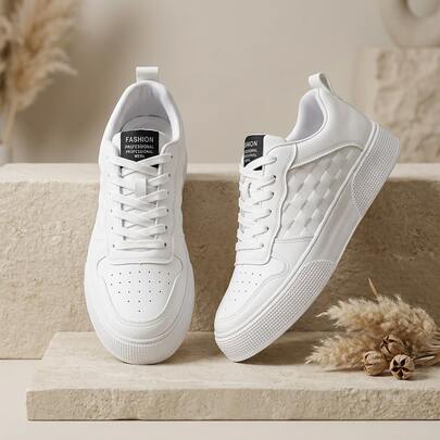 Tenis de hombre en oferta Tenis para hombre Zapatos para hombre casuales con plataforma y suela gruesa de moda estilo coreano calzado deportivo material sintético transpirable cómodos ligeros con cordones ajustables diseño de cuadros lateral estilo urbano elegante versátil para caminar diario antideslizantes resistentes al desgaste sneakers modernos de