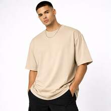 Kit 2 Oversized T-Shirt G1 To G4 Plus Size Streetwear 100% Cotton Men's Over Skate Shirt Christmas Workout Gym Casual - 杏色 - 查看 2