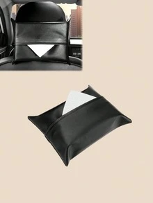 Caja de pañuelos de coche de cuero - Soporte universal para pañuelos colgante, adecuado para reposacabezas, parasol y apoyabrazos, sin olor, fácil de usar, se adapta a todos los coches, decoración interior del coche - bolsa de pañuelos - Ver 10