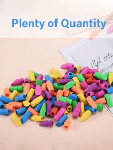 5/10pcs Colorful Pencil Erasers, Pencil Top Eraser Caps, School Supplies, Suitable For Teachers, Back To School Season (Random Colors) - A - View 4