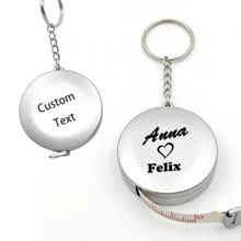 Metallic Soft Ruler, Plastic Soft Ruler, Customized Soft Ruler, Customized Name, Gift Soft Ruler, Personalized Wedding Party Favor Gift, Round Pocket Tape Measure Keychain, Retractable Household Measuring Tape, Easy-To-Read Measuring Tape - Grey - View 11