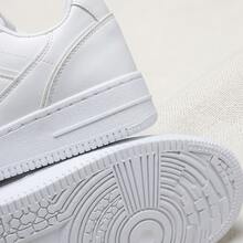 Tenis de hombre y zapatos para hombre de cuero sintético PU con suela de goma EVA transpirables, calzado casual cómodo y ligero de  urbana, zapatillas deportivas con cordones de estilo versátil y elegante, calzado resistente al desgaste y antideslizante con suela suave para caminar, sneakers de moda con diseño ergonómico y transpirabilidad superior. - Blanco - Ver 7