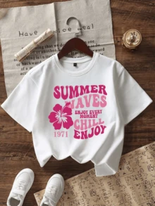 3 Stücke Tops für Tween Mädchen, weich & bequem mit Schildkröten-, Hibiskus- und Palmenprint, geeignet für Outdoor-Sport, lässigen Alltag, Straßen- und Campus-Mode, vielseitig einsetzbar im Frühling/Sommer - Weiss - Übersicht 4