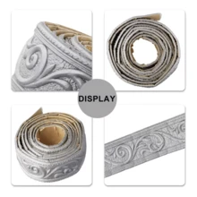 1pc 2.36in X 90.55in 3D Baseboard Wall Sticker, Self-Adhesive Skirting Line Decor Wall Border Trim Sticker, With Easy-Peel Adhesive Base, Decorative Wall Paper Frame, Suitable For Home Baseboards - A - View 8