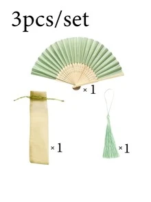 3/15/30件 她/他的禮物 手持式摺疊布扇附流蘇，附禮品袋，鼠尾草綠婚禮伴手禮，女性DIY裝飾禮物，適用於新娘派對、回禮、婚禮招待會、生日派對等 - 多色 - 查看 13