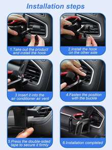 Multi-Function Cup Holder, Adjustable Cup Slot And Phone Holder On Air Conditioner Vent, Fits 7.2 Inch Phones And 7.5 Cm Bottles, One-Handed Operation - Phone Stand - View 9