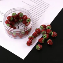 20pcs Red Strawberry & Cherry Clay Rhinestone DIY Jewelry Making Materials For Earrings, Bracelets, Necklaces - Red - Strawberry - View 5