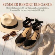 Versatile Summer Sandals Featured In A Stylish Lace-Up Design. Wear Them With Minimalist Bohemian Style, Beach Holiday Style, Or Workplace Casual Style. - màu đen - Xem 1